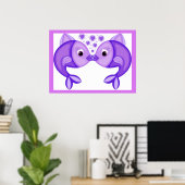 魚キスをする ポスター (ホームオフィス)