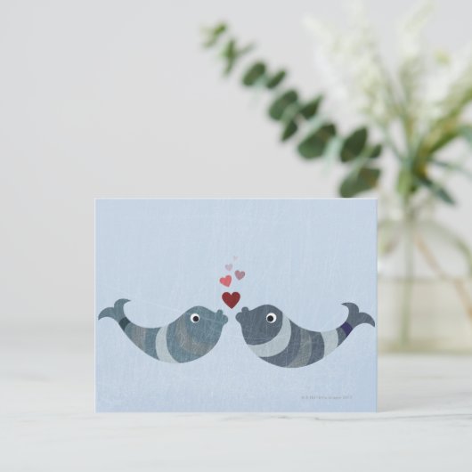 魚キスをする ポストカード (スタンド正面)