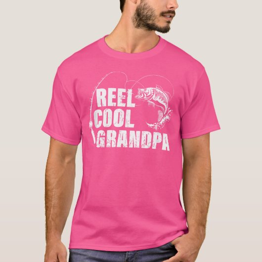 魚クール付きリールじいびと魚釣り棒 Tシャツ (正面)