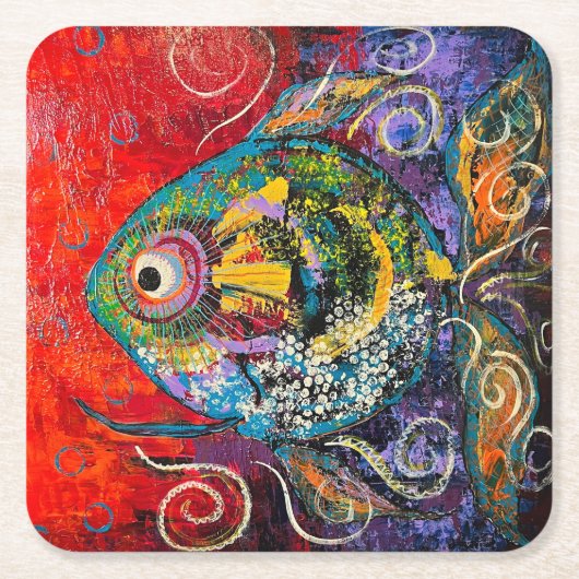 魚コースターセット スクエアペーパーコースター (正面)