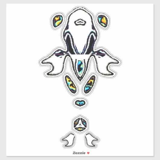 魚サイケデリック シール (シート)