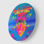 魚サイケデリック ラージ壁時計 (傾斜)