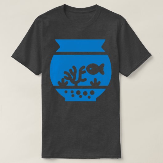 魚シンプル丼ブルー Tシャツ (デザイン正面)