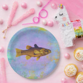 魚スケッチヴィンテージスタイル ペーパープレート (パーティー)
