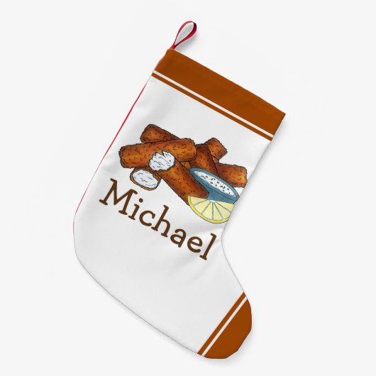 魚スティック魚の指タルタルソース スモールクリスマスストッキング (正面 (吊り時))