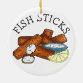 魚スティック魚の指タルタルソース セラミックオーナメント (裏面)