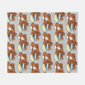 魚スティック魚の指タルタルソース フリースブランケット (正面(横))