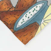 魚スティック魚の指タルタルソース フリースブランケット (角)