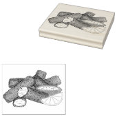 魚スティック魚の指タルタルソース ラバースタンプ (押印)