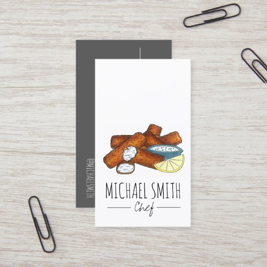 魚スティック魚の指タルタルソース 名刺 (正面/裏面インサイチュ)