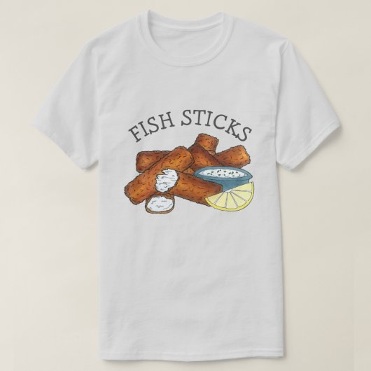 魚スティック魚の指タルタルソース Tシャツ (デザイン正面)