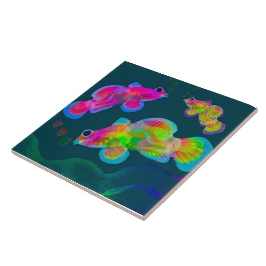 魚セラミックのタイル(6" square) タイル (側面)