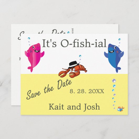 魚テーマロブスターモブ結婚スターのはがき ポストカード (正面/裏面)