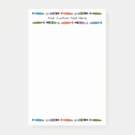 魚パターンカスタムな文字のポスト・イット ポストイット (正面)