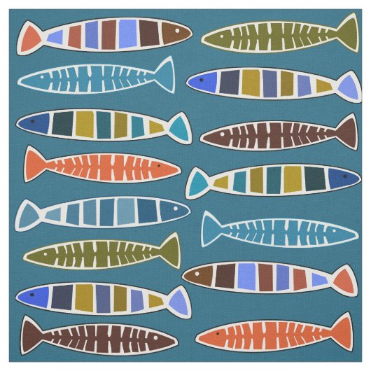 魚パターンカスタムな色の生地 ファブリック (見本)