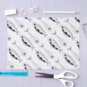 魚パターンティッシュペーパー 薄葉紙 (クラフト)