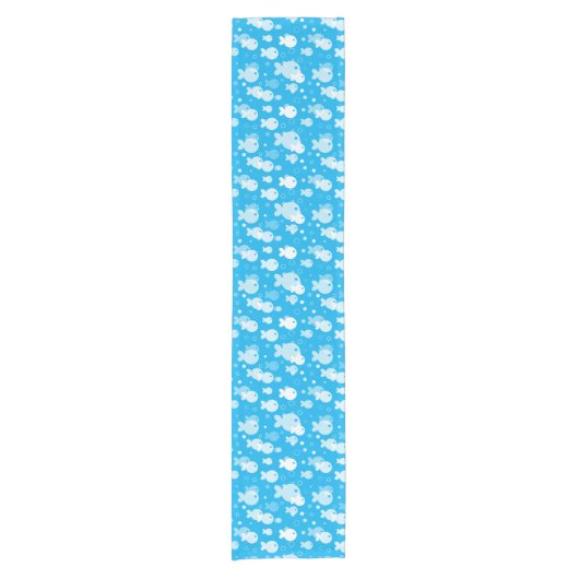 魚パターン ショートテーブルランナー (正面)