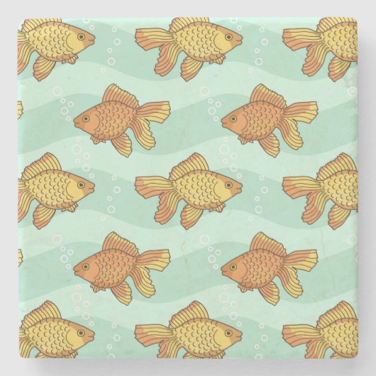 魚パターン ストーンコースター (正面)