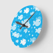 魚パターン ラウンド壁時計 (傾斜)