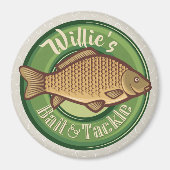 魚パーソナライズされた釣り具店魚釣り釣り マグネット (正面)