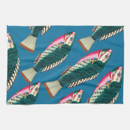 魚ビクトリアンのエプロン キッチンタオル