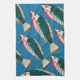 魚ビクトリアンのエプロン キッチンタオル