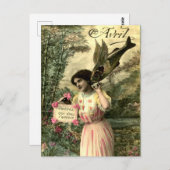 魚ビクトリアン飛んでいる4月フールの日 ポストカード