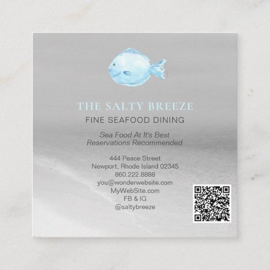 *~*魚ビーチサンドシーダイニングトロピカル  スクエア名刺 (裏面)