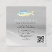 *~*魚ビーチシルバーサンドシーダイニングトロピカル スクエア名刺 (裏面)