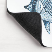 魚ビーチ航海の海海洋青 マウスパッド (コーナー)