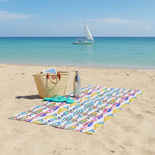 魚ファンシー ビーチタオル