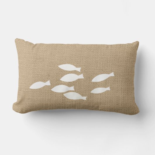 魚フェイクとの航海のラップ装飾用クッション ランバークッション (正面)