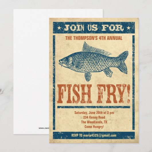 魚フライ招待状 招待状 (正面/裏面)