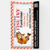 魚フライ資金調達者PTO PTA教会バナー 横断幕 (縦)