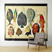 魚プリント タペストリー (インサイチュ(横))