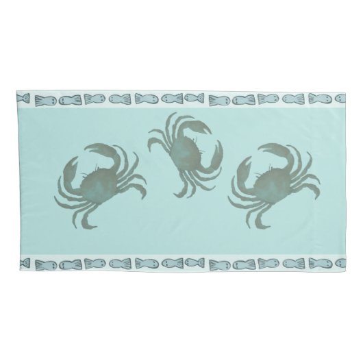 魚ボヘミアの沿岸縁どのカニ 枕カバー (裏面-右)