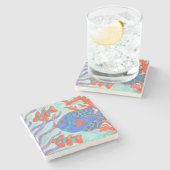 魚ポップ・アートの ストーンコースター (横)