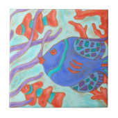 魚ポップ・アートの タイル (正面)