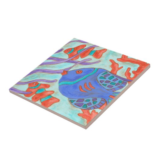 魚ポップ・アートの タイル (側面)