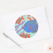 魚ポップ・アートの ラウンドシール (封筒)