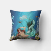 魚ポリエステル装飾用クッションを持つファンタジーの人魚 クッション (裏面)