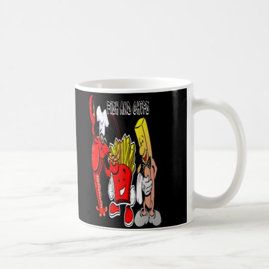 魚モダンとチップ コーヒーマグカップ (右)