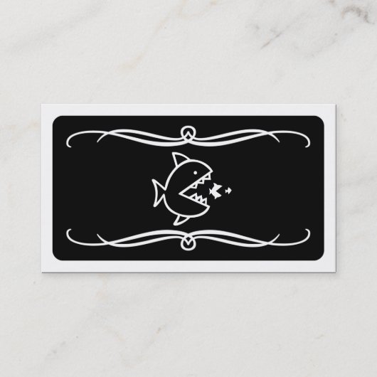 魚モダン食べ（色をカスタマイズ可能） 名刺 (正面)