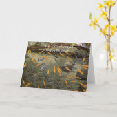 魚ユーモアのある誕生日カード カード (黄色い花)