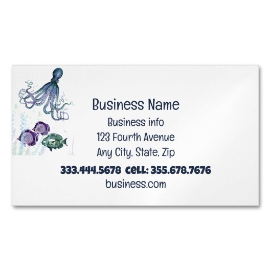 魚介の魚屋さん魚とチップス マグネット名刺 (正面)