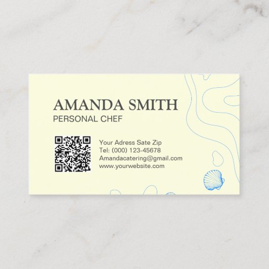 魚介パーソナライズされたケータリング名刺 名刺 (裏面)
