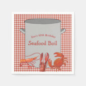 魚介類が沸騰パーソナライズされたする スタンダードカクテルナプキン (正面)