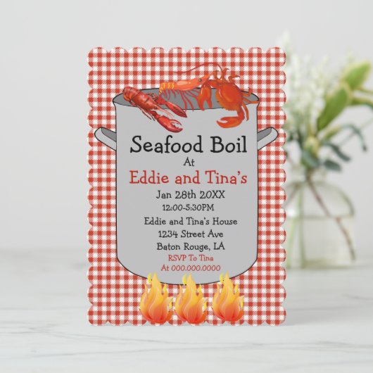 魚介類が赤いギンガムを煮る 招待状 (スタンド正面)