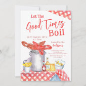 魚介類を沸騰させる良い時間クロウフィッシュパーティー 招待状 (正面)