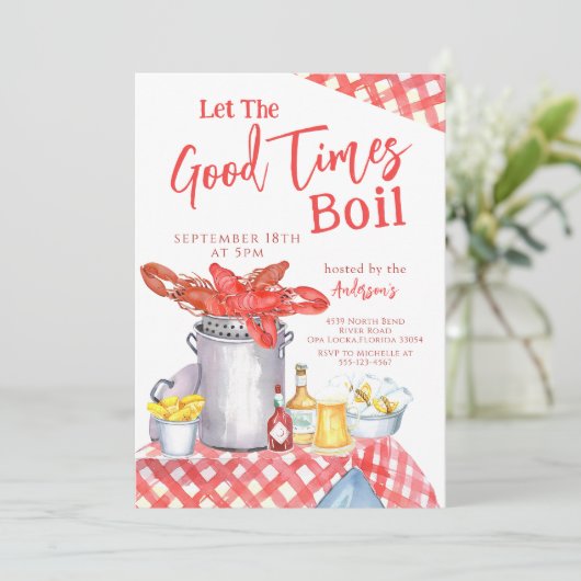 魚介類を沸騰させる良い時間クロウフィッシュパーティー 招待状 (スタンド正面)